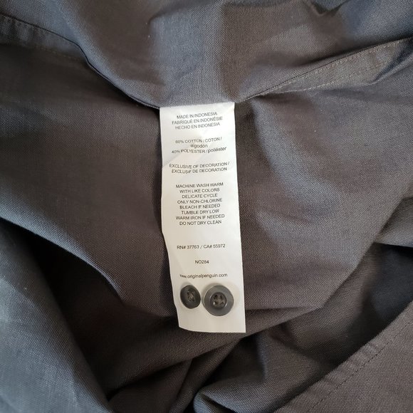 Penguin Munsingwear Grey Solid Button Dress Shirt - Picture 6 of 8